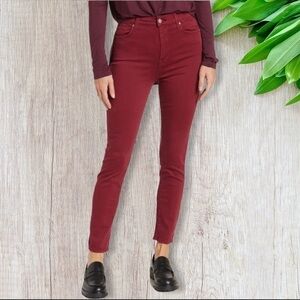 7 For All Mankind High Waist Ankle Skinny Jeans in Merlot 25